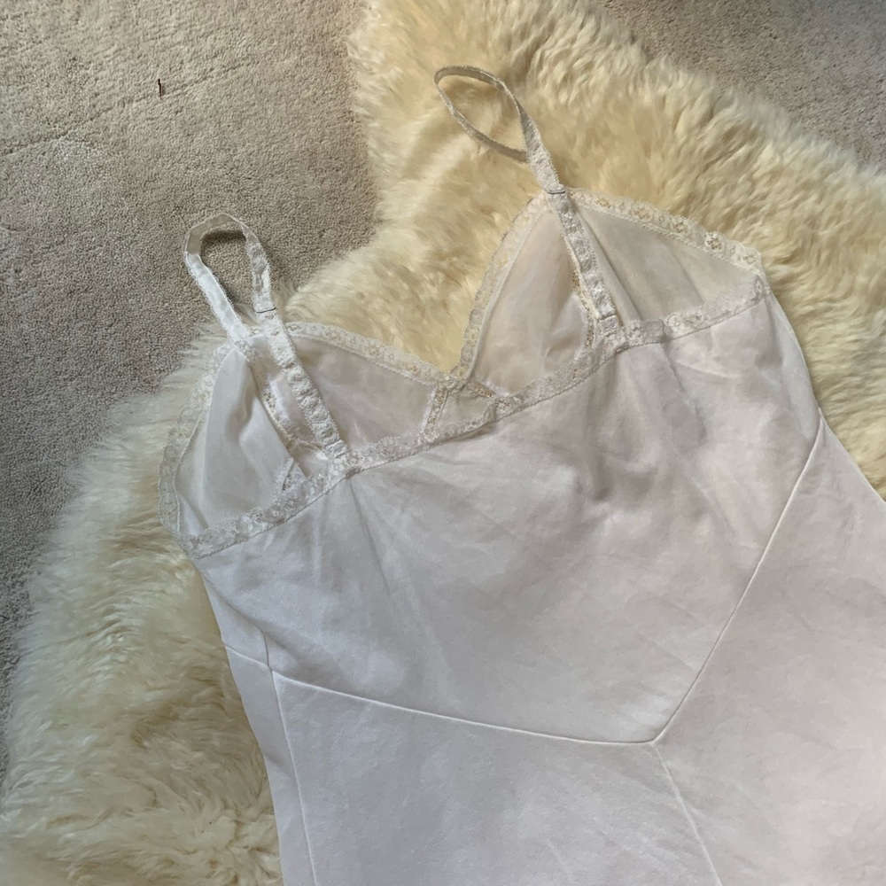 Vintage Lace Lingerie Fitted White Slip Dress S/M - Picture 11 of 11